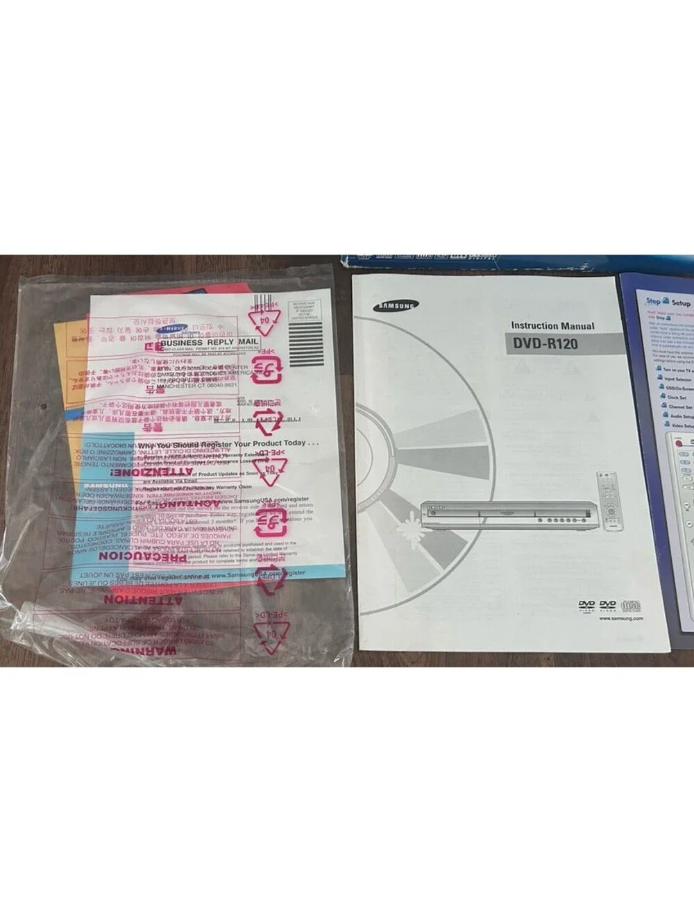 Samsung DVD-R120 DVD Recorder IOB With Manuals & Remote Powers On